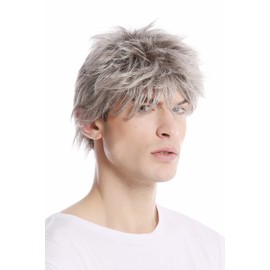 Wig Me Up – GFW1169 51 Men Wig Men Short Youthful and Casual Wild Stormy Aufgestylt Shaggy Fashionable Grey Light Grey