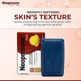 NEOPROSONE| Jabón Exfoliante y Blanqueador en Barra | Exfoliante facial y corporal con granos de albaricoque | Reduce manchas oscuras e impurezas, sua