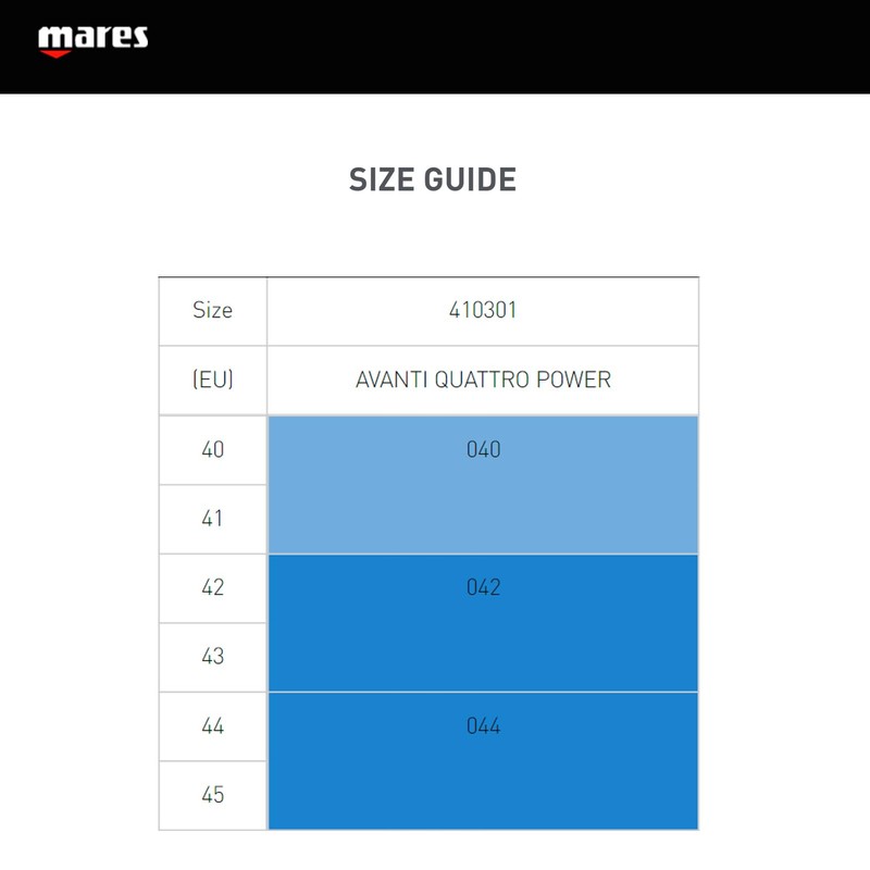 Mares Adult Avanti Quattro Power Full Foot Anatomical Pocket Swim