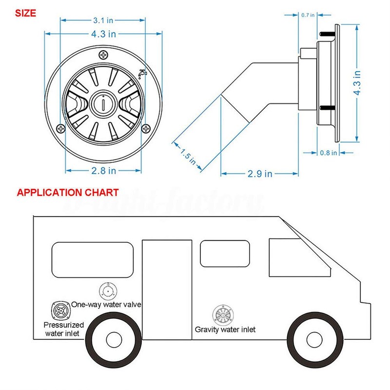 ANAJOY RV Water Cap with Key Gravity Water Inlet Lockable