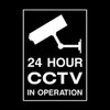 24 hour CCTV in operation Window Sticker - Security, Camera,