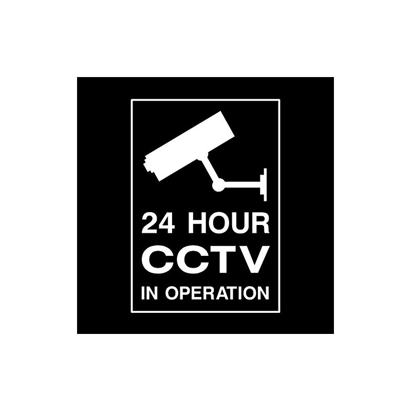 24 hour CCTV in operation Window Sticker - Security, Camera,