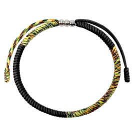 TUMYBEE Black and Multicolor String Bracelet, Rope Lucky and Protection Bracelet, Tibetan Braided Tie Thread Bracelet, Surfer Woven String For Men, Women (Black Multicolor)