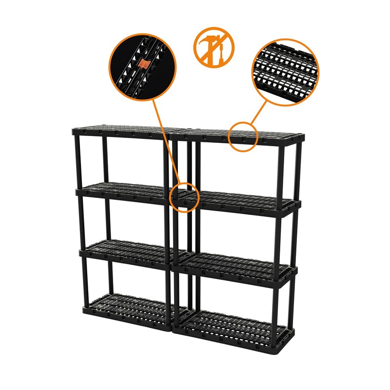 Gracious Living 4 Shelf Unit, Heavy-Duty Shelving Storage Rack for