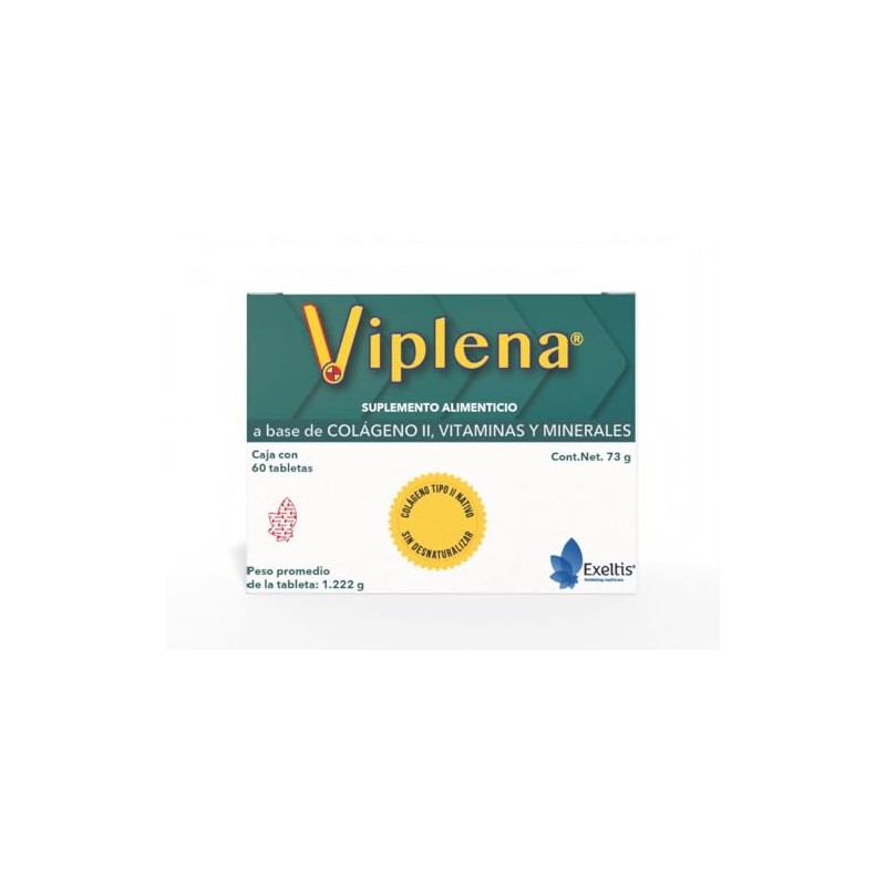 Suplemento Alimenticio con Colageno II, Vitaminas y Minerales, 60 Tabletas