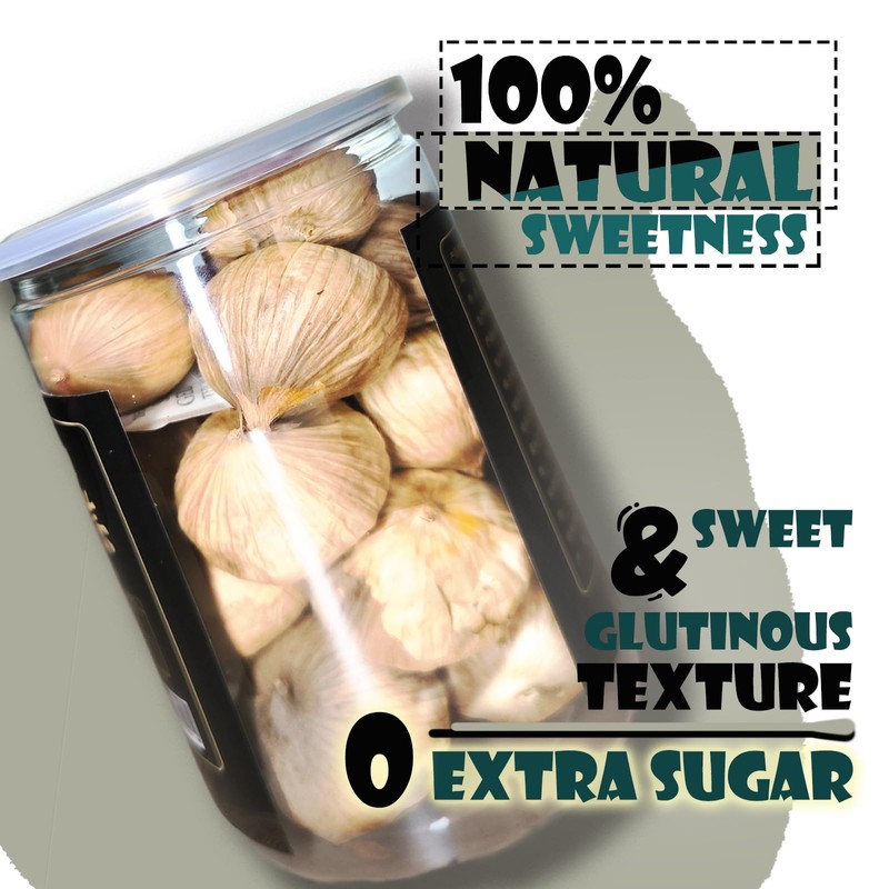 Pickled Black Garlic Whole Cloves Odorless Ajo Entero Negro Natural