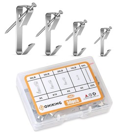 Picture Hanging Hooks, 50 Pcs Heavy Duty 10-50 lbs Picture Hangers Hardware kit with Nails for Picture Frame, Canvas, Mirror Hanging Decoration