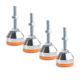 SRJQXH M8 x 50 mm Height Adjustable Feet, Pack of 4 Adjustable Feet, Carbon Steel Adjustable Furniture Feet for Furniture, with Lock Nut, for Cupboard, Desk, Bed Legs