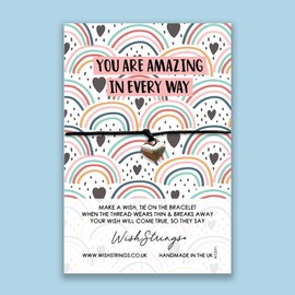 Wish String Bracelet You are Amazing - Wish Strings Wish Bracelet, Make a Wish, Thoughtful Gift, Letterbox Gift, Follow Your Dreams, Friendship bracelet, Rainbows