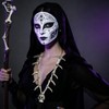 POTOTA Bone Skull Necklace Pendant, Plastic Faux Ivory Skeleton Necklace