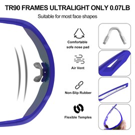 HAAYOT Polarized Sports Sunglasses for Men Women Youth Baseball Cycling Running Softball Biking Glasses 5 Lenses Kylin Blue, Kylin Blue/Orange, Generic