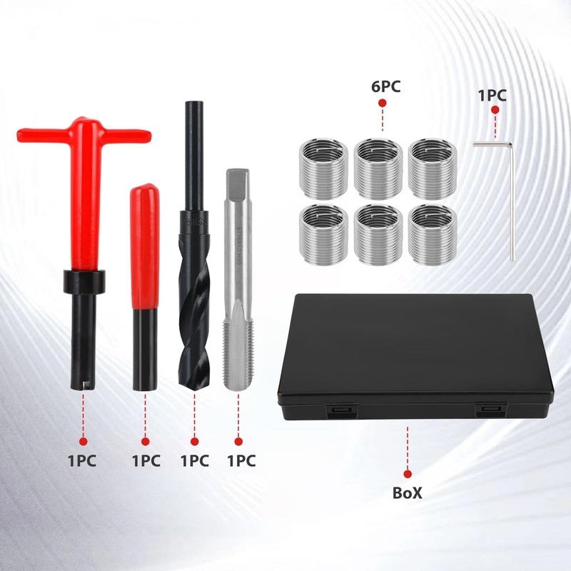 11-Piece Thread Repair Set, M16 x 1.5 Thread Insert Set,
