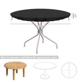 SIMPHAUS Cover Garden Furniture Protective Cover for Table Top Round Table Cover Fire Plate Cover Table Outdoor Table Cover Waterproof Windproof UV-Resistant 420D Oxford Fabric Diameter 112 x 10 cm