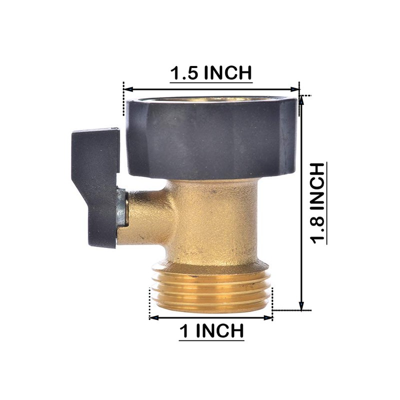 3/4" Brass Garden Hose Shut Off Valve,1-Way Restricted-Flow Water Shut-Off,