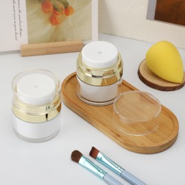 Segbeauty Airless Pump Bottle, 4Pcs 15g Travel Containers for Cream, Vacuum Cosmetic Travel Containers, Refillable and Portable, for Skincare Cream, Thick Moisturizer