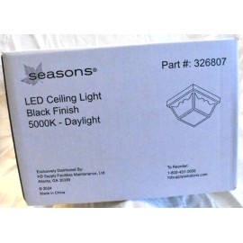 SEASONS - 9-3/4 IN - OUTDOOR LED CEILING FLUSH MOUNT 5000k - BLACK - NEW IN BOX