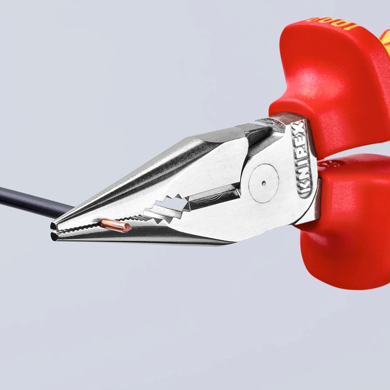 Knipex Needle-Nose Combination Pliers chrome-plated, insulated with multi-component grips, VDE-tested