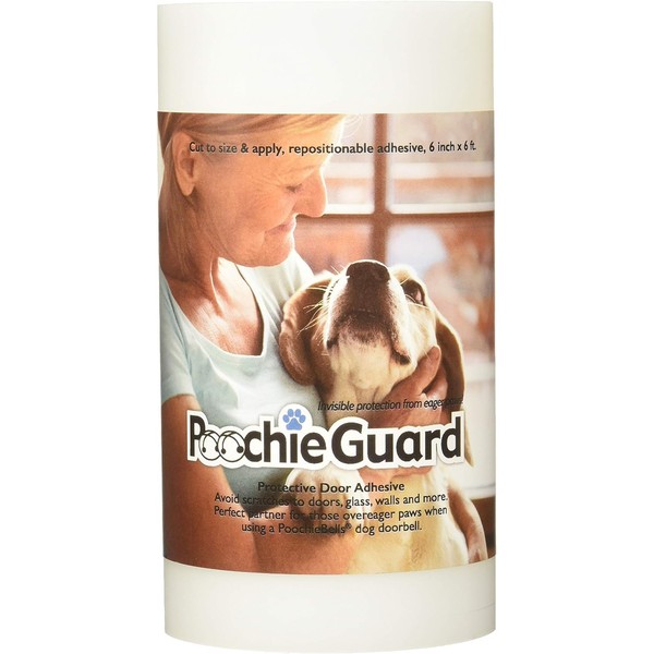 PoochieGuard Selbstklebende Schutzfolie für Türen, Fenster und mehr; transparent, schützt