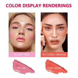2pz Rubo Barra Hidratante Crema Natural Colorete Larga Durac Tono Del Maquillaje Shy Pink+orange