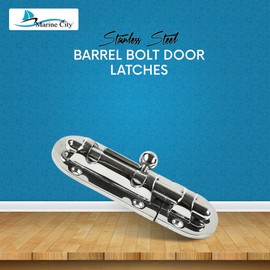 MARINE CITY 316 Stainless Steel Barrel Bolt Door Latches | 4-1/4 × 1-1/2 Inches | Ideal for Windows, Hatches, Cabinets (Medium)