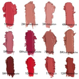 Brillo de labios en crema 12 colores, lpiz labial de nueva textura 2026 Color crema 12 colores, lpiz labial de terciopelo hidratante resistente al... 