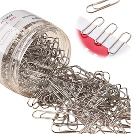 Heanvmyss Paper Clips,200 Pcs 29mm Small Paperclips,Metal Paper Clips,Silver Paper Clips Clamps with Box for Office School Stationery Document Paperwork