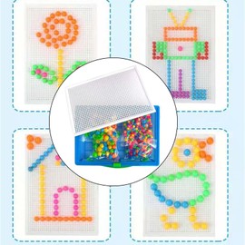 Colaxi Mushroom Nails Pegboard Fine Motor Skill Occupational Activities, 592pcs Nail Beads