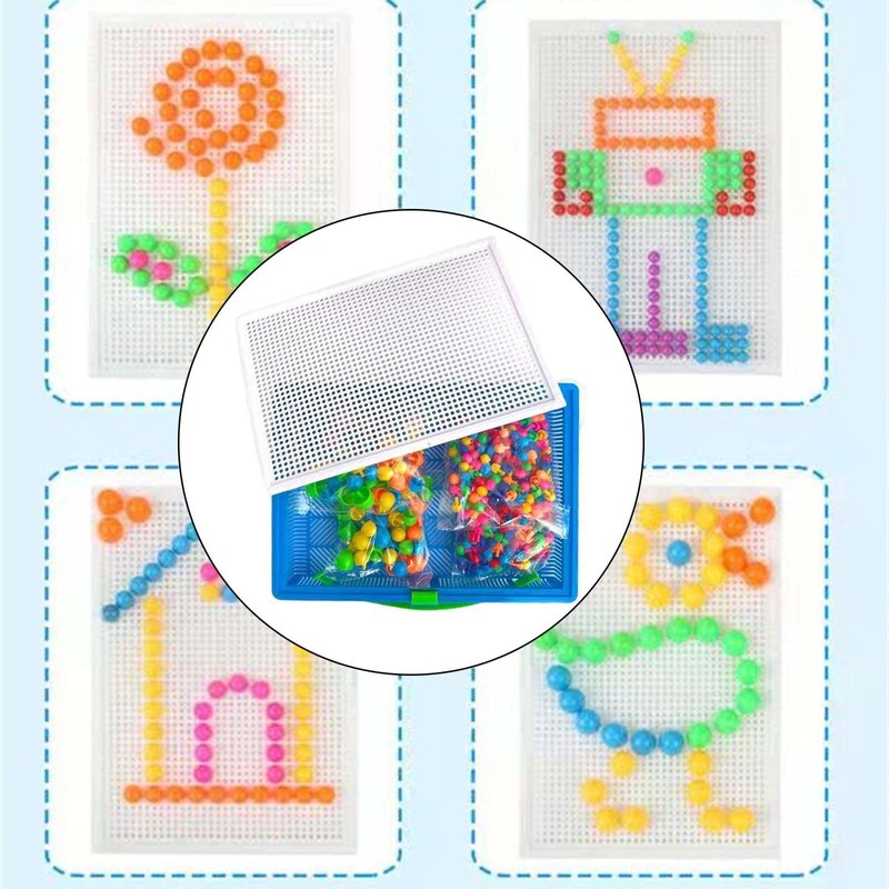 Colaxi Mushroom Nails Pegboard Fine Motor Skill Occupational Activities, 592pcs