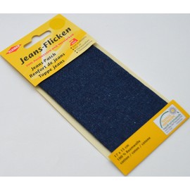 Kleiber 17cm x 15cm Iron On Denim Jeans Repair Patch-Cut to Size Required-Dark Blue