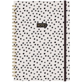 White & Black Polka Dots A4 Undated Notes Planner Wiro Bound 160 Pages Ruled Organiser
