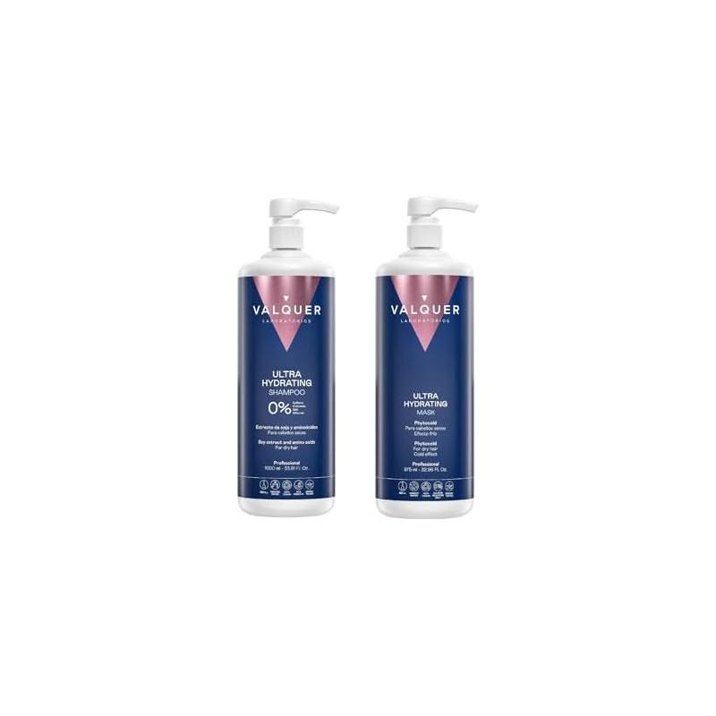 VALQUER Pack Ultra Hidratante Shampoo 1 L y Mascarilla 975