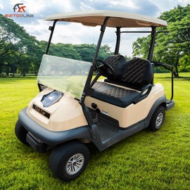 AOOTOOLINK Golf Cart Seat Cover for Club Car Precedent Ordinary Front Seat Cushion, Thick Vinyl Leather Custom Diamond Comfortable, Adjustable Straps and Retractable Buckle/No Nails Required