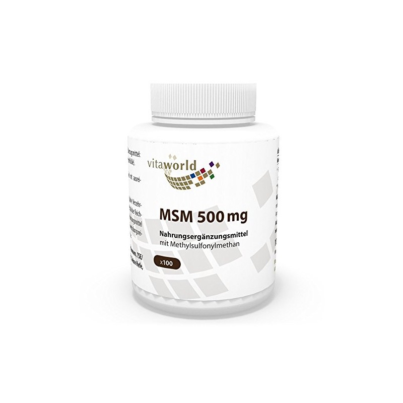 Vita World MSM 500Mg 100 Capsules Made in Germany