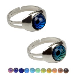 Wqaip Kerg Mood Ring 2 Pcs Eyes Color Change Ring for Women Girls Boys Size Adjustable Temperature Finger Ring, one size
