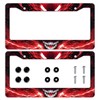 2PCS Anime License Plate Frame Red Lightning Black Cool License