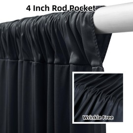 40ftx15ft Black Backdrop Curtains for Wedding-Wrinkle Free Backdrops Curtain Drapes Fabric Decorations Photo Back Drop Cloth for Baby Shower Photography Stage Reception 8Panels 15ft(H) x 5ft(W)