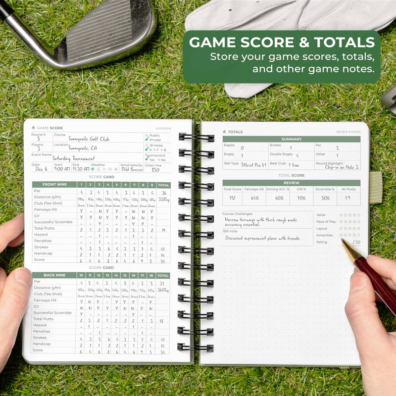 Clever Fox Golf Log Book – Small Training & Scorecard