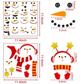 Snowman Faces Stickers Snowman Faces Decals Stickers for Crafts Christmas Glass Window Decals Cute Snow Wall Decor Christmas for Fridge Wall Door Face Art Party Supplies Home Decoration