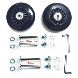 1 Pair/2pcs Luggage Suitcase Replacement Wheels 87mm/100mm, Thk24mm Rubber Outdoor Inline Skate Wheels with 6mm Bearings Repair Kits (OD87xThk24mm/3.42x0.94in)