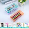 JIANTA 3 Pack Stackable Pencil Boxes, Plastic Pencil Case with
