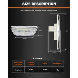 TIROL 5PCS 9LED Cab Marker Lights - Reflective Clear Lens Roof Running Lights, Bright Amber Light, Compatible with Kenworth T680 T770 T880 & Peterbilt 579 Heavy Trucks