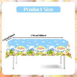 ZSTNPP Easter Table Cloth, 137x274cm Rectangular Plastic Waterproof Easter Tablecloth, Easter Party Supplies, Easter Table Decorations for Easter Party