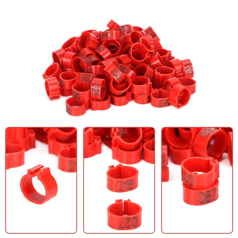 Pigeon rings, 100 pieces, pigeon foot rings, bird bands, plastic