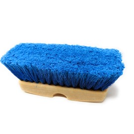 Teravan 8 Inch Blue Obround Medium Soft Flow Through Scrub Brush with Flagged Ends for Car and House Cleaning, Car Wash Brush for RV's and Larger Vehicles.
