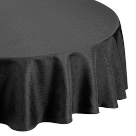 Time to Sparkle Round 90" Polyester Tablecloth, Tablecloth Table Cover Seamless linen Decoration Wedding, Black