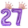 40 Inch Rose Gold Crown Number 27 Balloons, 27th Birthday