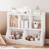 ELETHEBIA White Toy Bookcase & Bookshelf, Stylish Multi-Shelf Storage Organizer