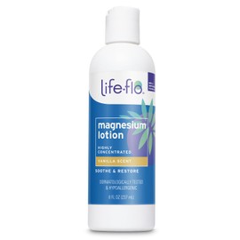 LIFE-FLO Magnesium Lotion, Vanilla Scent - New, Improved Body Lotion w/Magnesium Chloride from The Zechstein Seabed - Soothes Muscles, Joints When Massaged into Skin - Great for Adults and Kids - 8oz