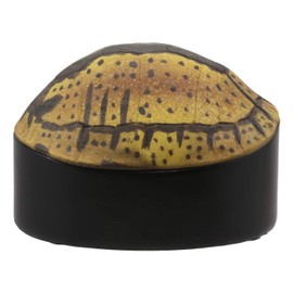 Ebros Gift Nautical Reptile Realistic Yellow Spotted Tortoise Shell Decorative Trinket Box Figurine 6.25" Wide Turtle Shells Rustic Jewelry Stash Box
