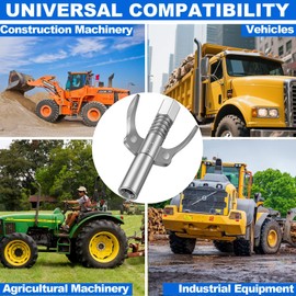 zavcurp Grease Gun Coupler, Grease Joint Fittings, Quick Lock Double Handles Grease Gun Tip with 6 Thickened Claws, Compatible with All Grease Guns,Suitable for Automobiles Ships Farm Machinery Etc.